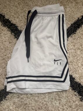 Nike Men’s White Athletic Shorts with Black Trim